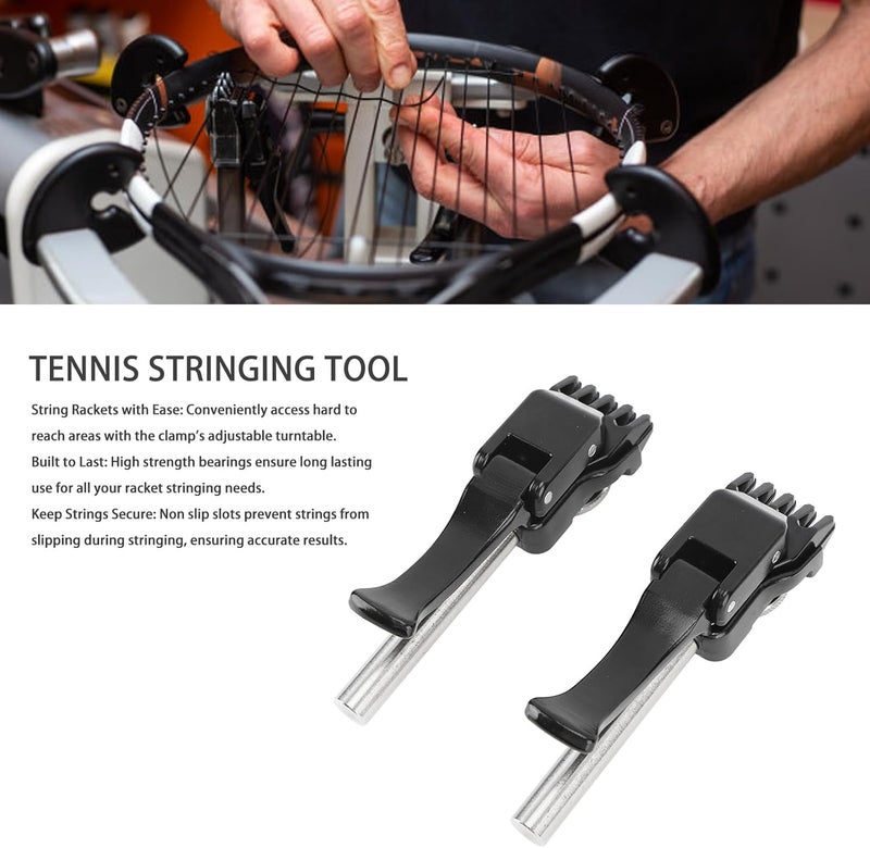 Topyond 1 Pair of Tennis Stringing Machine, Black Tennis Badminton Machine String Clamp with Flying and Starting Clamp for Precise Stringing, Handheld Badminton Machine Stringing Pliers - Image 3